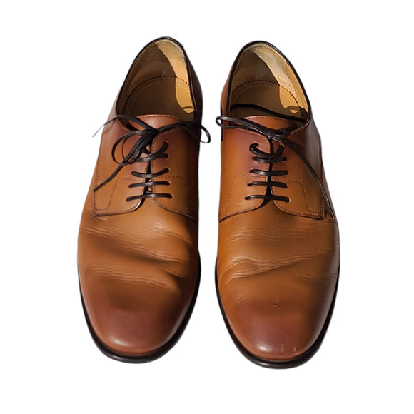 Salvatore Ferragamo Fosco Plain Toe Lace Up Derby Shoes New Vicuna Calf 10.5 E